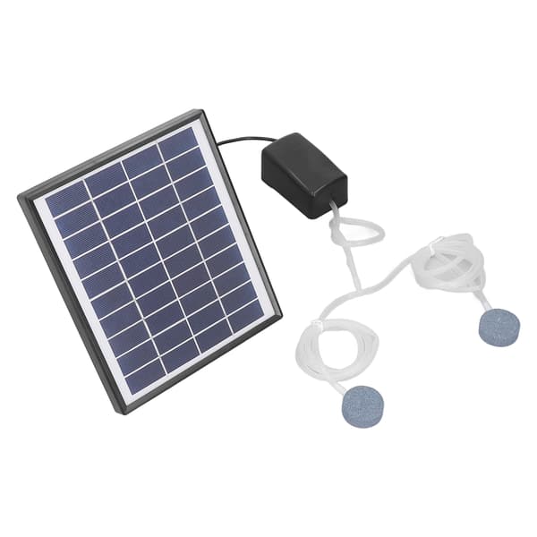 10V 6W DC Mikro Solar Dammpumpe Justerbar Solcellepanel Fontene Luftpumpe Kit med Boblestein