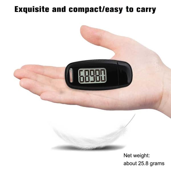 USB-latausaskelmittari Kävely 3D Pedometer Suuri LCD-näyttö Clip ja Lanyard