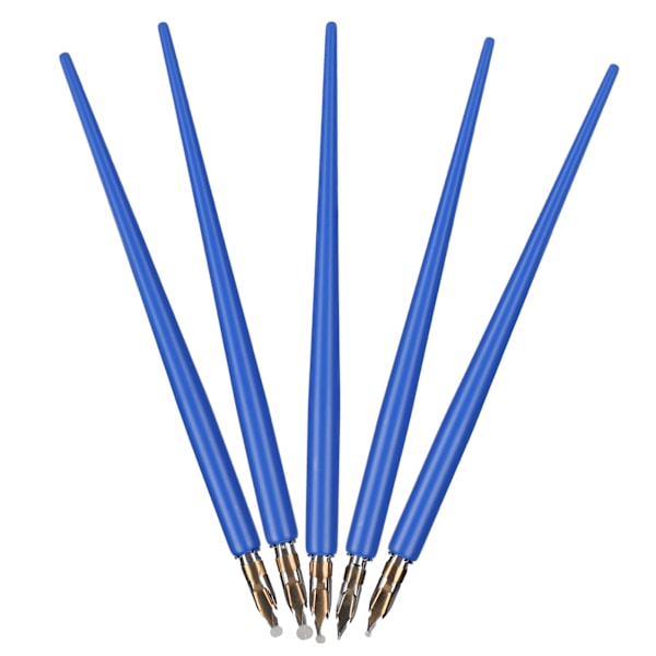 Trefylt Dip Pen Hjemmekontor Kunstmaling Kalligrafi Reservoarpennsett Gave Royalblue Tynn Langt Håndtak