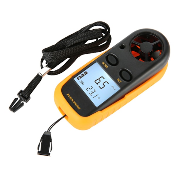 Digital Vindmåler Termometer LCD-skærm Håndholdt Vindhastighedstemperaturmåler 3V GM816