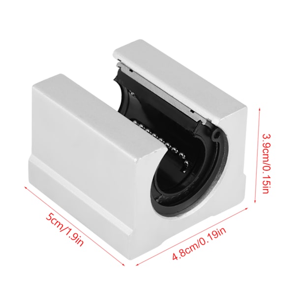 4 stk SBR20UU åpne lineære bevegelseslager glideblokker 3D-skriver CNC deler 20*39*11mm