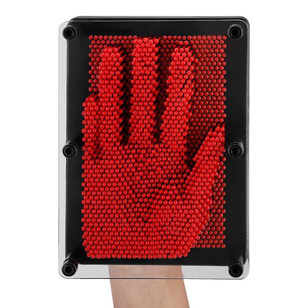 Plastnålekunst Antistressnål 3D-håndform kloningsform Pinstift DIY-legetøjspresen (rød)