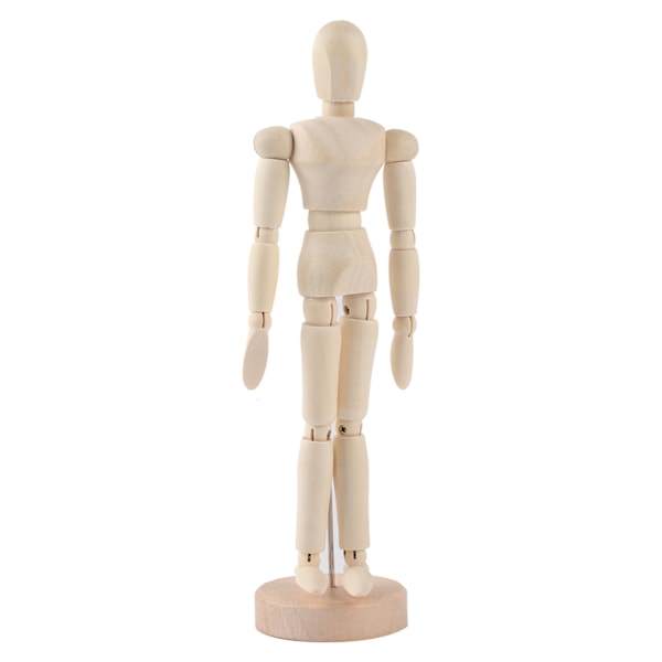 Konstklass träfigur manlig docka skyltdocka trä rörlig modell display hantverk 8 tum