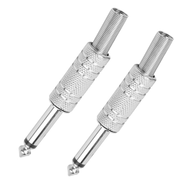 2st Ljudadapter Hane Kopplar Joiner Gitarr Hörlurar Rak Jack Plug In Connector 6,35 mm Enkelspår