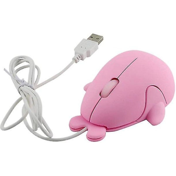 Fashionabla söta djur baby delfinform USB trådad mus 1600 dpi optiska möss Pink