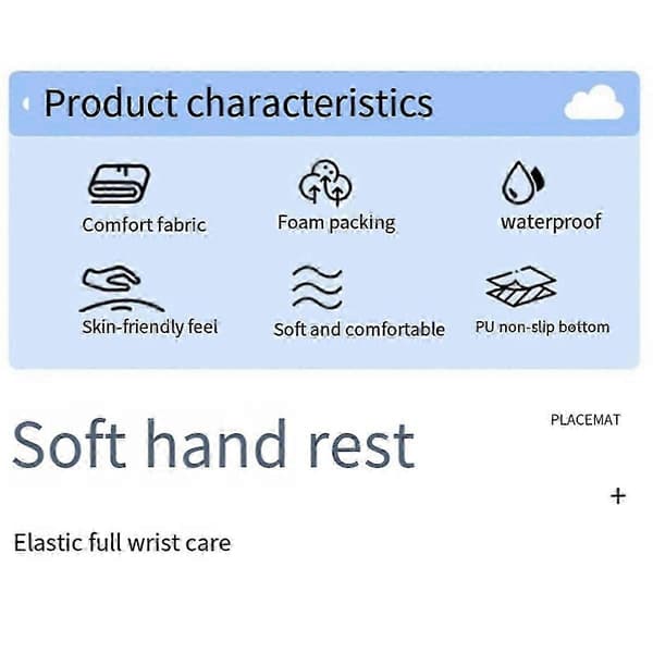 Handledsstöd för tangentbord i molnformat handledsstativ svart-vit