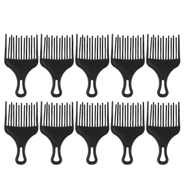 10 stk Pick Comb Multifunktionel Bred Ansigt Stor Tand Afro Hår Pick til Hjem Salon