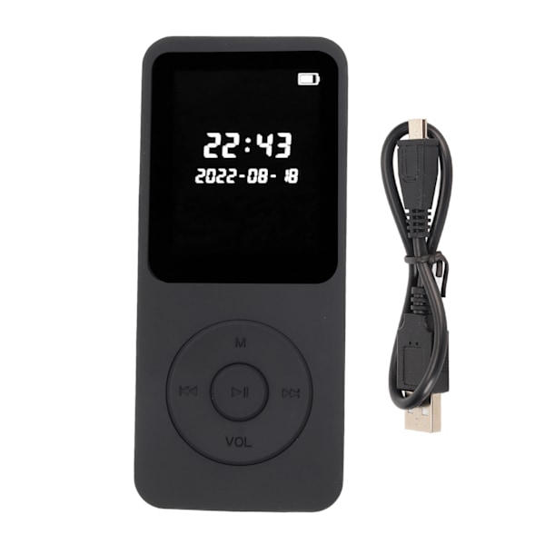 MP3 MP4-afspiller Bluetooth 5.0 Ultratynd Digital LCD 1,77 tommer skærm Indbygget HD-højttaler Bærbar HiFi-musikspiller uden hukommelseskort