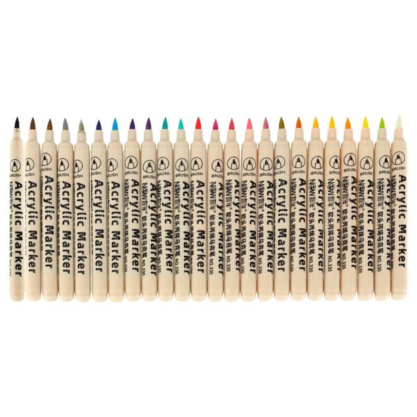 24-pak – Vandfaste tuscher til sten, glas, stof & DIY multifärg multicolor
