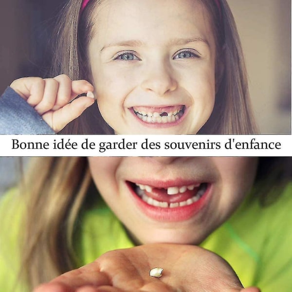 Puinen maitohammaslaatikko ranskalaisella etiketillä, toddler hampaiden organizer, lasten lahja ja muisto vastasyntyneille, lapsille, pojille Boy