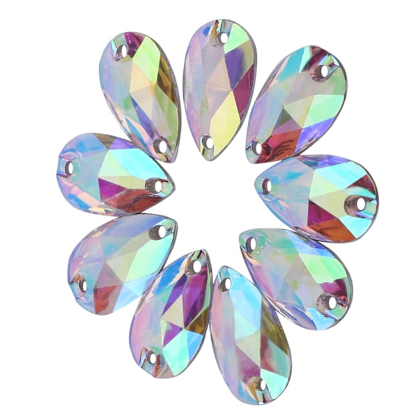 200 st Drop Shape Resin Flatback sömnad Rhinestone med dubbla hål dekoration (flerfärgad)