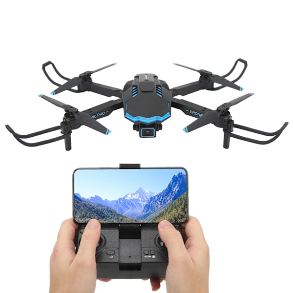 X6 Drone 4K Kaksoiskamera HD Antennifotografia Drooni Optinen Virtauspaikannus 3-Suuntainen Esteiden Välttely RC Quadcopter Kaksois Akku