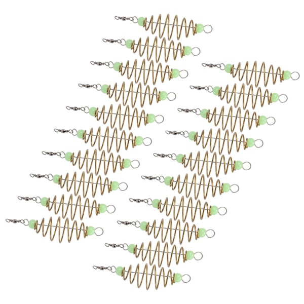 Olivenformet fjærfiskeutstyr Agnsbur av kobberlegering Spiral Inline Feeder Lokker