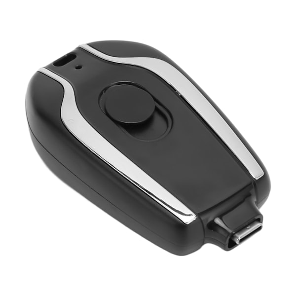 Nyckelring Bärbar Laddare Snabbladdning 1500mAh för Andriod USB C Mini Emergency Power Bank för mobiltelefoner Svart