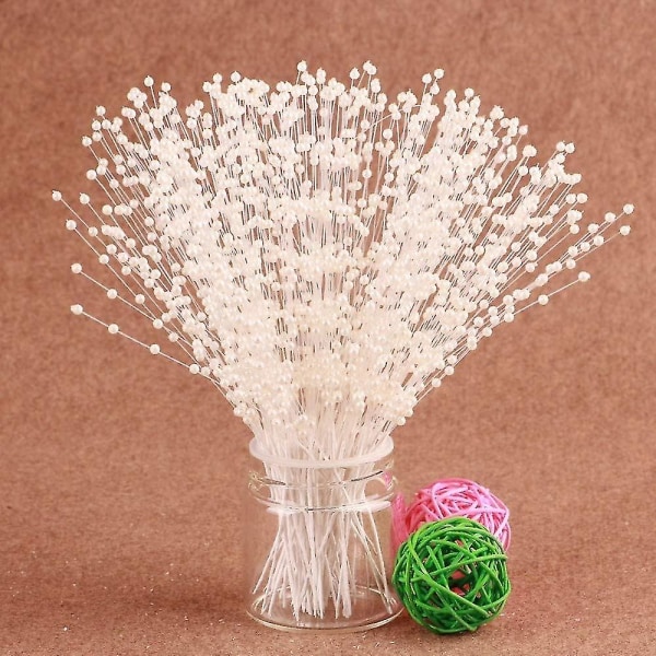 4mm Faux Pearl String Diy Floral Crafts Hjem Party Dekorasjoner 100 stykker