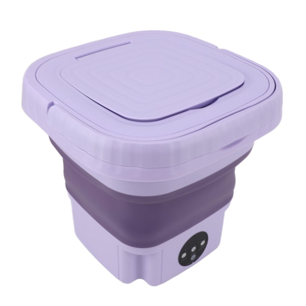 Bærbar vaskemaskine 11L ABS PP Automatisk mini-foldbar vaskespand med afløbsrør til campingvogn 110 til 240V US-stik