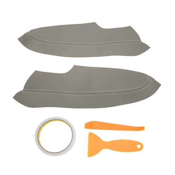 2 stk/sett Mikrofiber Lær Dørpanel Armlenes Deksel Beskytter Antiskrape Erstatning for Civic 2005‑2011 Grå