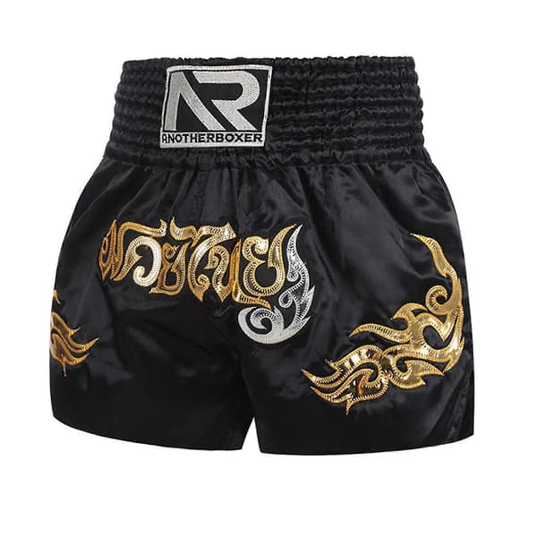 Bokseshorts Antifriksjon Muay Thai Kickbokseshorts For Menn Black XS