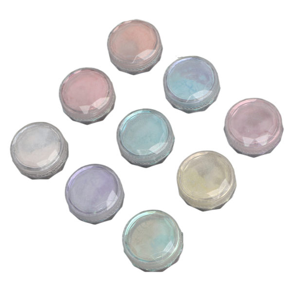 Speileffekt Neglepulver 9 Farger Metallic Neglekunst Pulver med Dobbelt Hoded Applikator