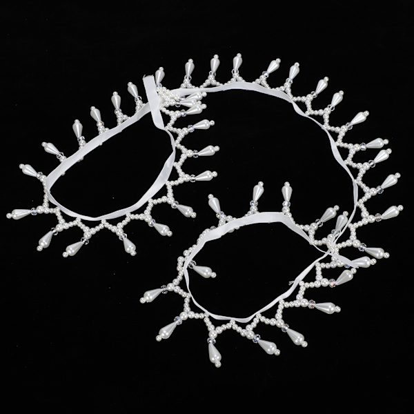 Pearl Beads Tofs Band Kantklippshänge Handgjorda Craft DIY-kläder Gardintillbehör (4,5 cm bredd)