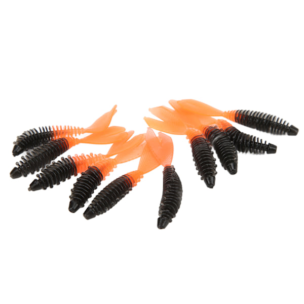 10 stk Fiske Soft Lures Dobbel Haler Design Myk Levende Utseende Spiral Stripe Fiske Lures for FiskeB
