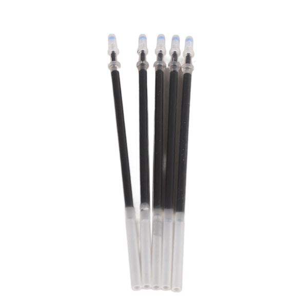 Gelpen-efterfyldninger 0,5 mm Linjebredde Udjævning Skrivning Slidstærk Gel Ink Pen Efterfyldninger Udskiftning af Kontormateriale Sort 5 Nåle Efterfyldninger