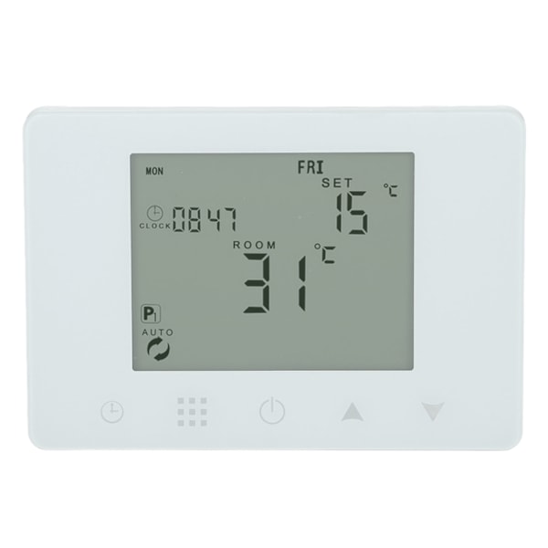 Trådløs RF-temperaturstyring Programmerbar LCD-baggrundsbelyst display Smart elektrisk varmetermostat