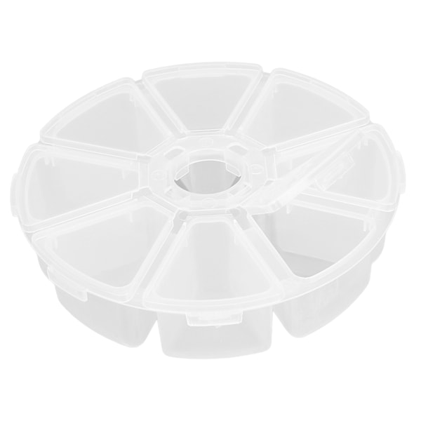 8 Ruter Runde Gennemsigtige Plastboks Opdelere Opbevaringsbeholder til Perler Smykker DIY Håndværk Neglekunst Artikler