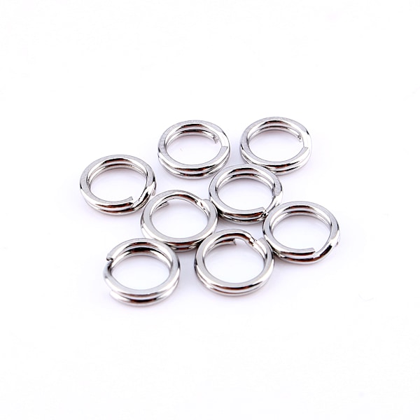 Hot 200 stk. Fiskegrej Solidt Rustfrit Stål Snap Split Ring Lure Tackle Connector