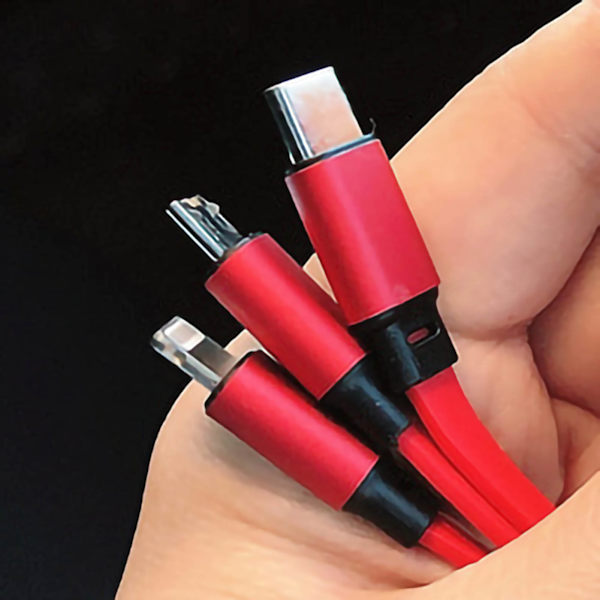 3 i 1 Laddare Date Kabel Typ C för IOS för Android Adapter Infällbar Snabbladdning Multifunktion Bärbar Typ 1