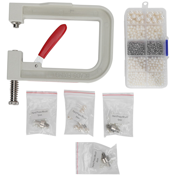 Pearl Setting Hand Press Machine Kit DIY Kläder Hatt Skor Dekoration Handgjorda tillbehör