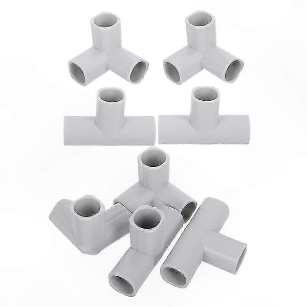 8-pack T-formade kopplingar för lekhagar och grindar reservdelar tillbehör Light Grey 8.50X5.50X2.60CM