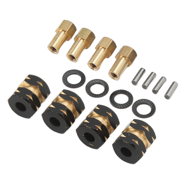 4 ST RC Hjulnav Hex-forlengningsadapter Messing for Axial SCX24 AXI90081 AXI00001 1/24