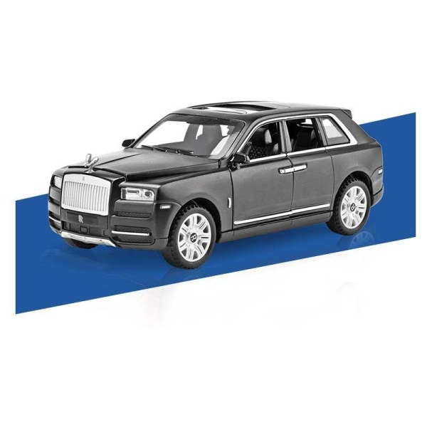 Gränsöverskridande Rolls Royce Cullinan legeringsbil modell 1:32 ljud och ljus 7-dörrars terrängfordon partihandel svart, modell: svart