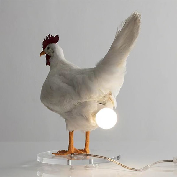 Påsk Vit Tupp Lampa Simulering Kyckling Ornament Ornament
