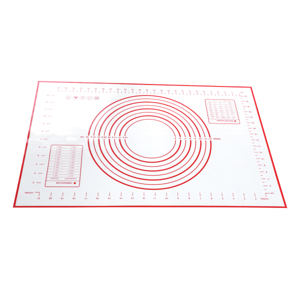 40x60 cm silikon bakematte Sklisikker bakeplate Deigrullmatte Bakeverktøy (rød)