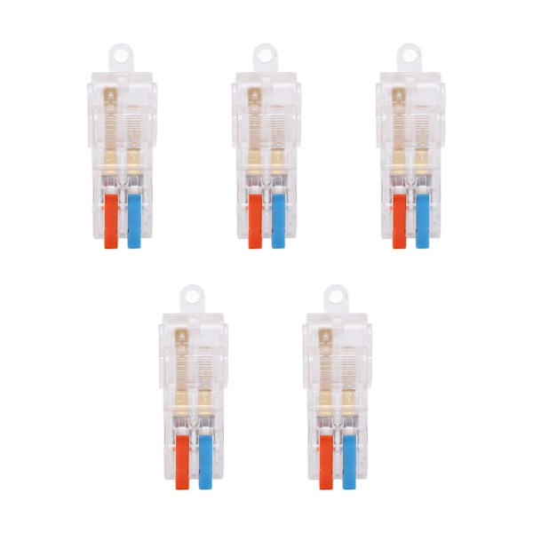 5 st spak ledningsanslutningar 2-portars T-typ splitter Snabbkablage Tryck in ledareplint T22A 250V 32A
