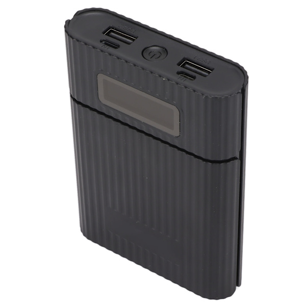 M09 4x18650 DIY Power Bank med mikroingång LED-skärm Svetsningsfri batteriförvaringslåda Svart