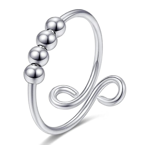 Kvinner Roterbare Fidget Beads Ringer Anti Stress Angst Spinner Åpning Fredsring Valentinsdag smykker