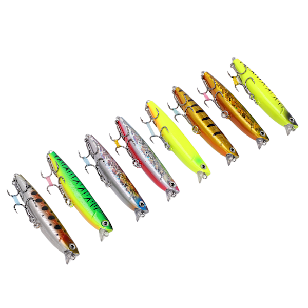 8 stk. 8 cm/14 g Minnow Fiskeblinkende Sænkende Hårdlokke Sæt Super Langt Kast VIB Lokker til Bas, Ørred, Aborre