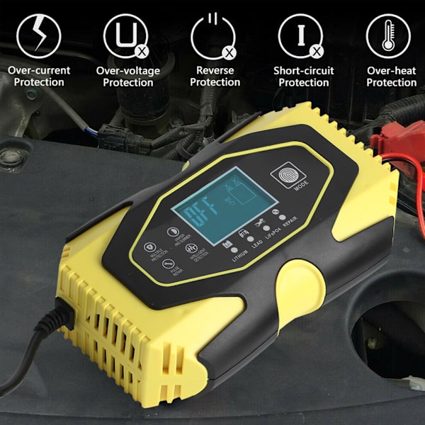 AGM Nopea Laturi 12V 6A 24V 3A Moottoripyörän Auton Akun Korjaus 100V‑240V EU-Pistoke