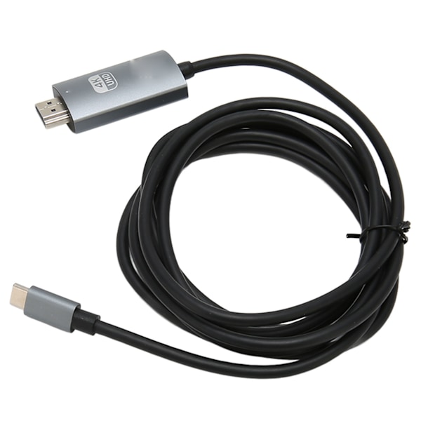 Type-C - HD-liitäntäkaapeli, tukee 4K 30Hz, Plug and Play, Type-C - HD-kaapeli televisiolle ja näytölle, musta ja harmaa