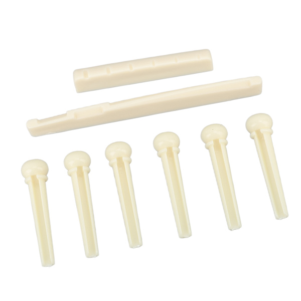 Akustisk gitarr Bridge Set Mutter Sadelsträngstift Plastinstrument Tillbehör för att spela