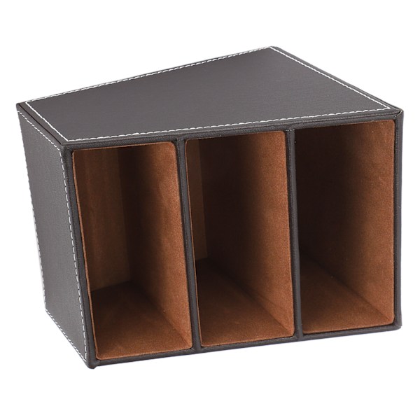 Skrivbord Förvaringslåda i Konstläder, Organizer för Kontorsmaterial, Multifunktionell, Kaffefärg, 3 Fack