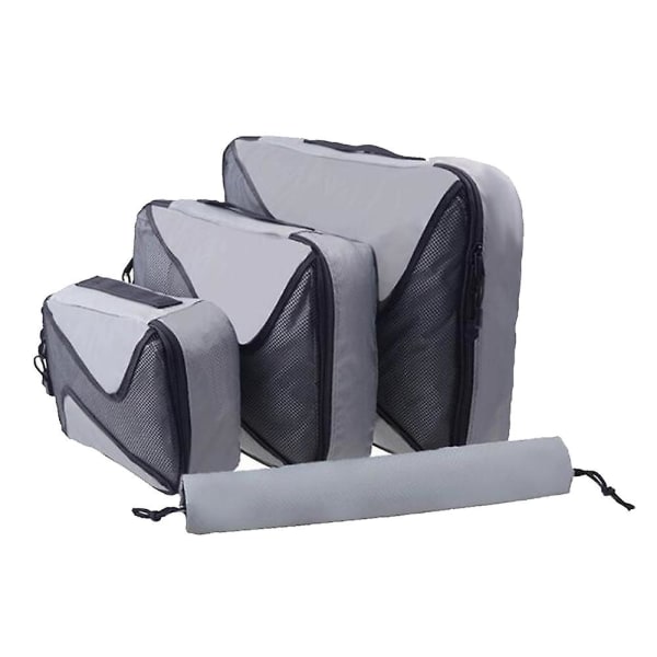 Fashion Simple Travel Opbevaringstaske Tredelt sæt Let at bære Tøj Opbevaringspose gray