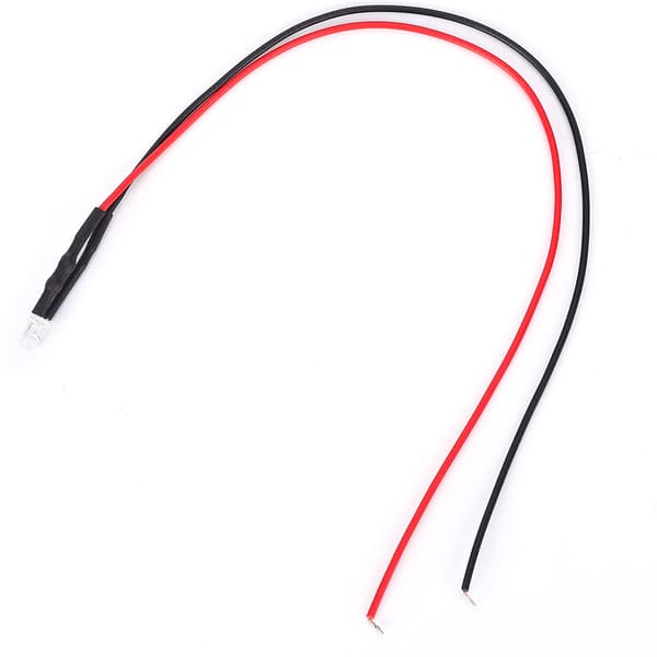 50 stk. Diode Kablet Lysende Rundt Hode Fremhev Rett Plugg LED-perler 12V 3mm