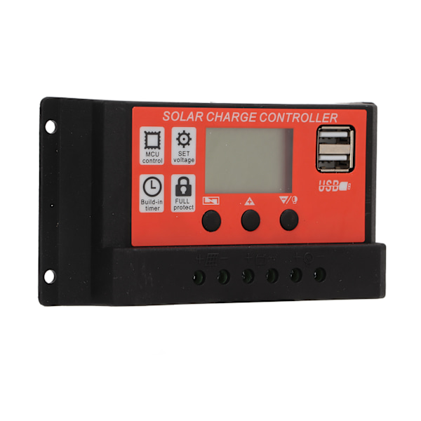 PWM Auto Solcellsladdningsregulator LCD-display Dubbla USB Solpanelregulator 12V/24V80A