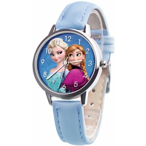 Fashion Beautiful Watch Girl Utsökt Quartz Watch Enkel watch i mjukt läderband , modell: Blå