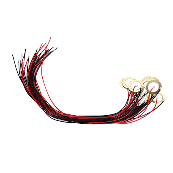 15 stk 20 mm piezo-plader pickup kontaktmikrofon trigger lyd sensor med 9,8 tommer kabler til akustisk instrument guitar