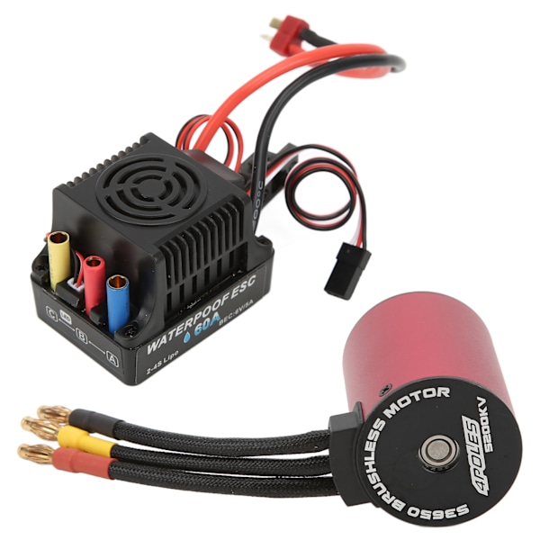 RC Borstlös Motor ESC Combo 60A ESC S3650 5200KV Borstlös Motor Kit för 1/10 RC Bil Lastbil Crawler